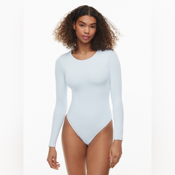 Aritzia Babaton Contour Crew Longsleeve Bodysuit Cruise Blue XS *LNWOT* - Picture 10 of 11
